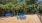 a table and chairs outside